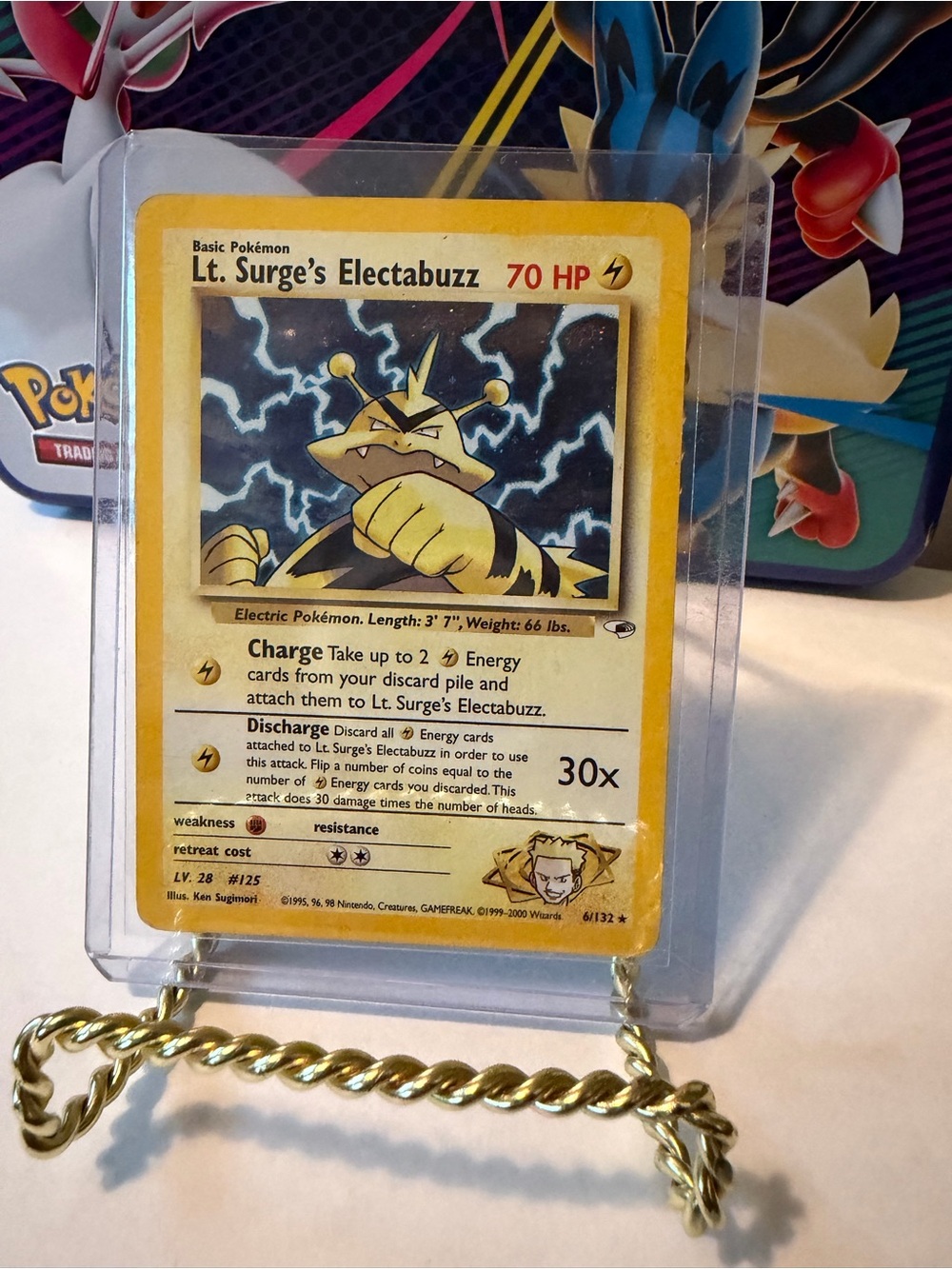 Pokemon Lt. Surge's Electabuzz Trading Card - Unlimited Holofoil